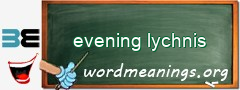 WordMeaning blackboard for evening lychnis
